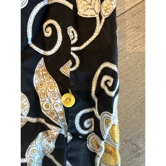 VERA BRADLEY Capri Pajamas Pants Bottoms Convertible Floral Black Yellow White - Picture 3 of 8